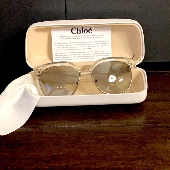 Chloe Clear Frame Designer Sunglasses & Case main image 5